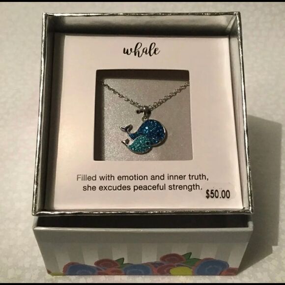 Jewelry - Crystal Whale Necklace. Length of Chain is 20”